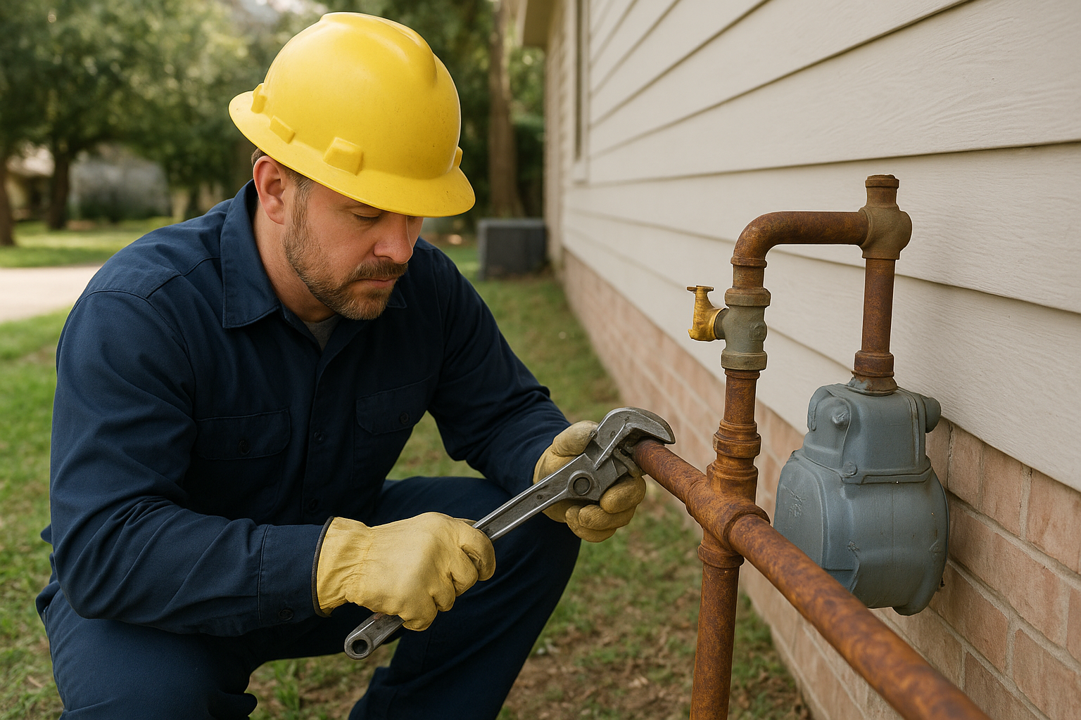 gas line repair work by Texas Gas Line Repair in Houston, Texas